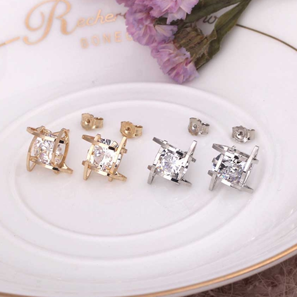 14k gold diamond earrings - Picture 4 of 7